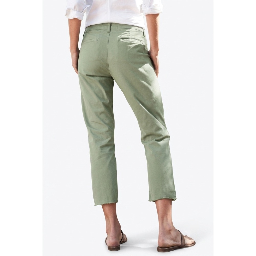 Frank & Eileen Wicklow Italian Chino Pants Sage Green Women Size 4 Crop Raw Hem - Picture 2 of 14
